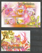 Virág,orchidea Blokk,kisiv /stamp/