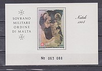 Máltai Lovagrend Karácsony,festmény Blokk /stamp/