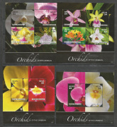 Orchidea Virág Blokk-pár,kisiv-pár /stamp/